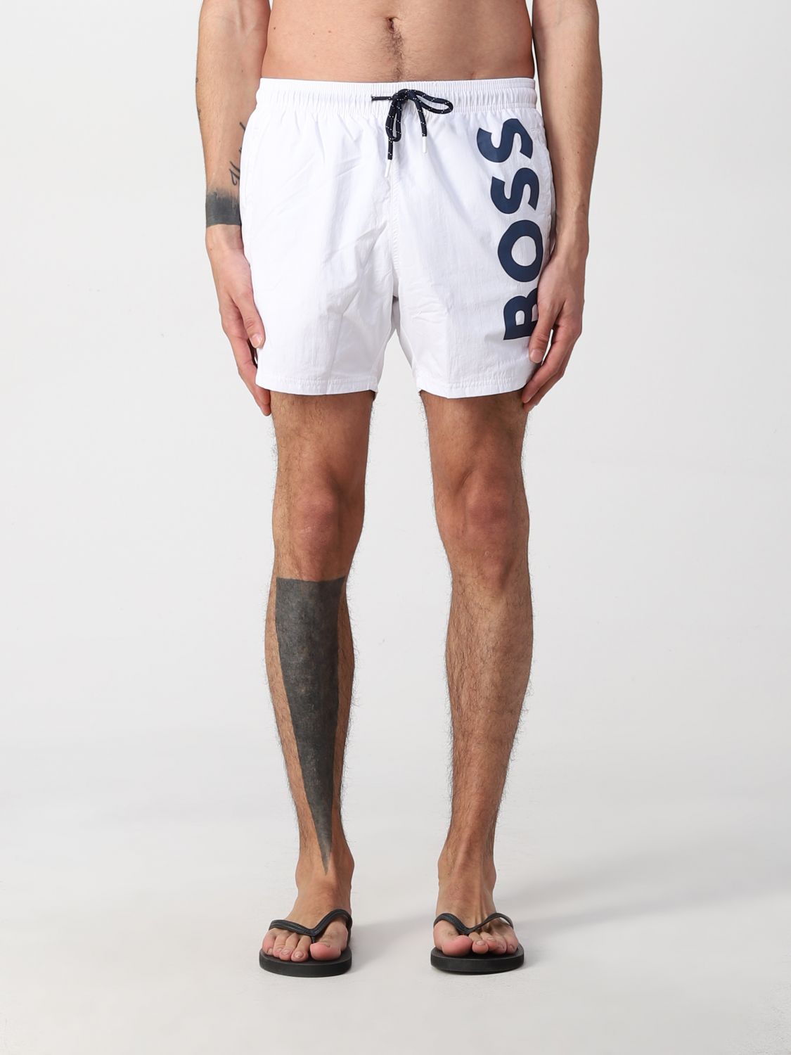 hugo boss octopus swim shorts white