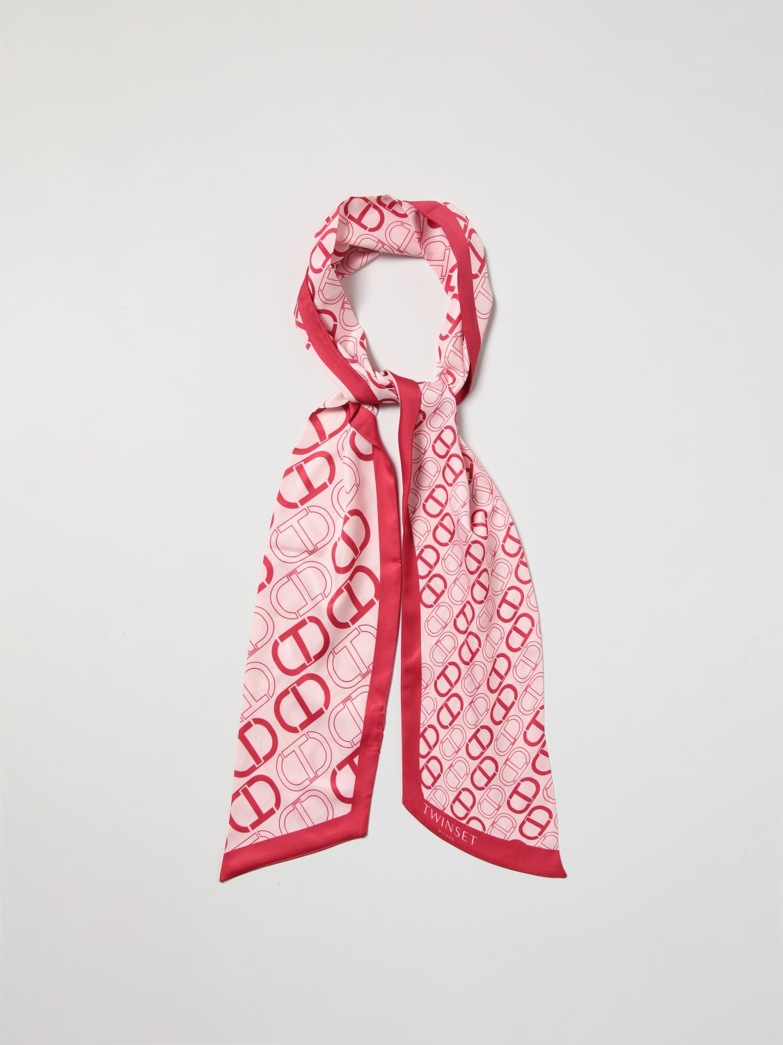 Neck scarf Twinset: Twinset scarf with all over logo red 2