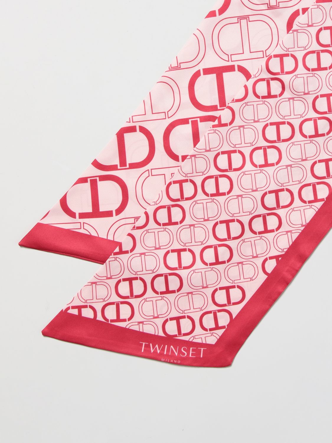 Neck scarf Twinset: Twinset scarf with all over logo red 3