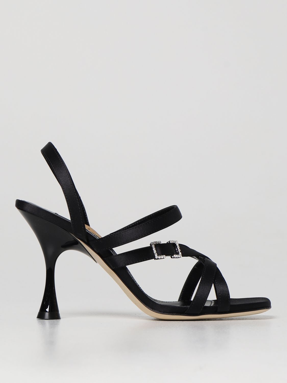 Sandalias de Sergio Rossi de color Negro Mujer Zapatos de Tacones de Sandalias con cuña 
