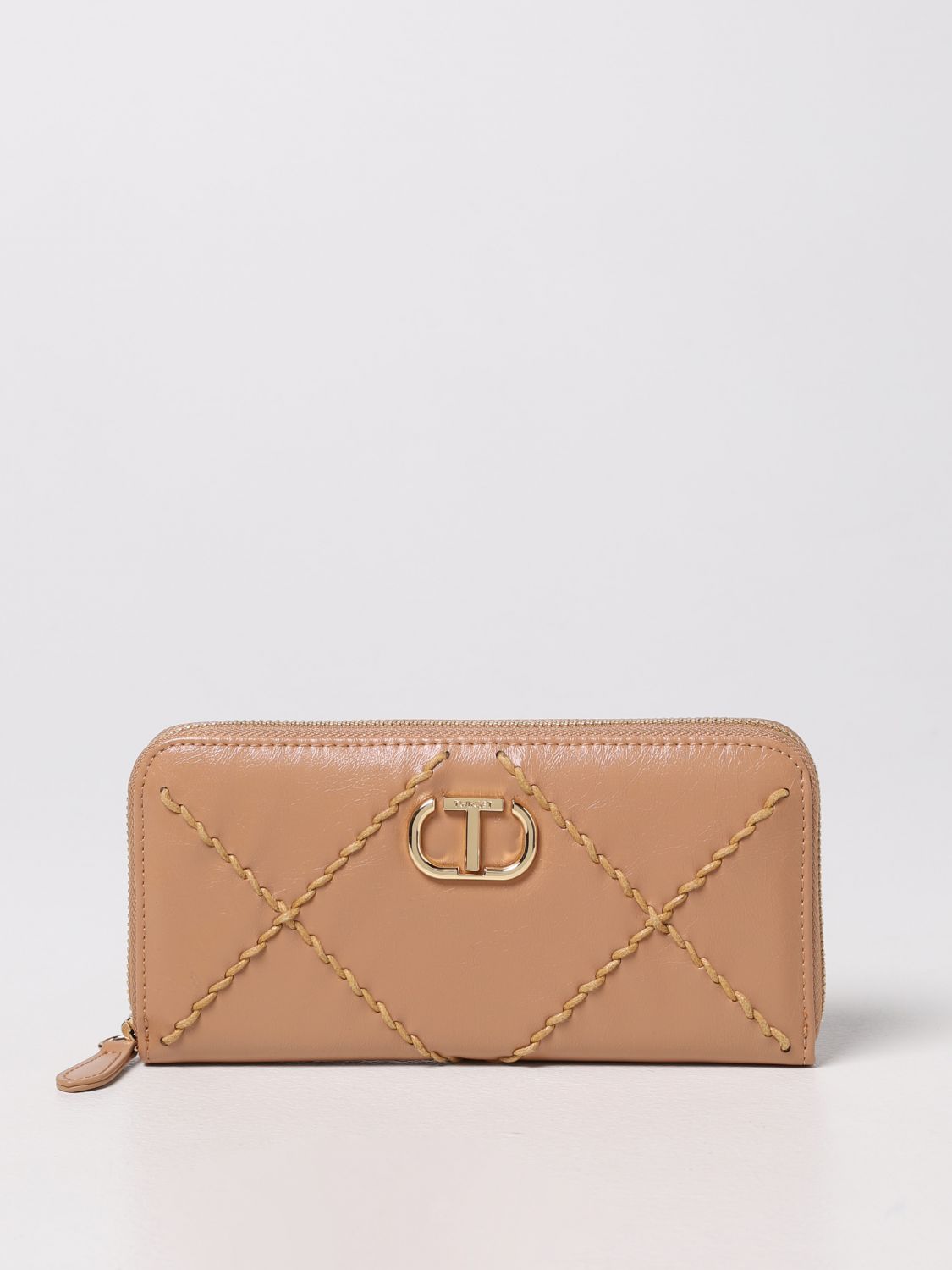 Wallet Twinset: Continental Twinset wallet in synthetic leather sand 1