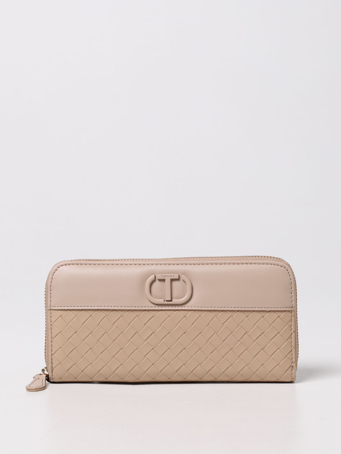 Wallet Twinset: Continental Twinset wallet in synthetic leather sand 1