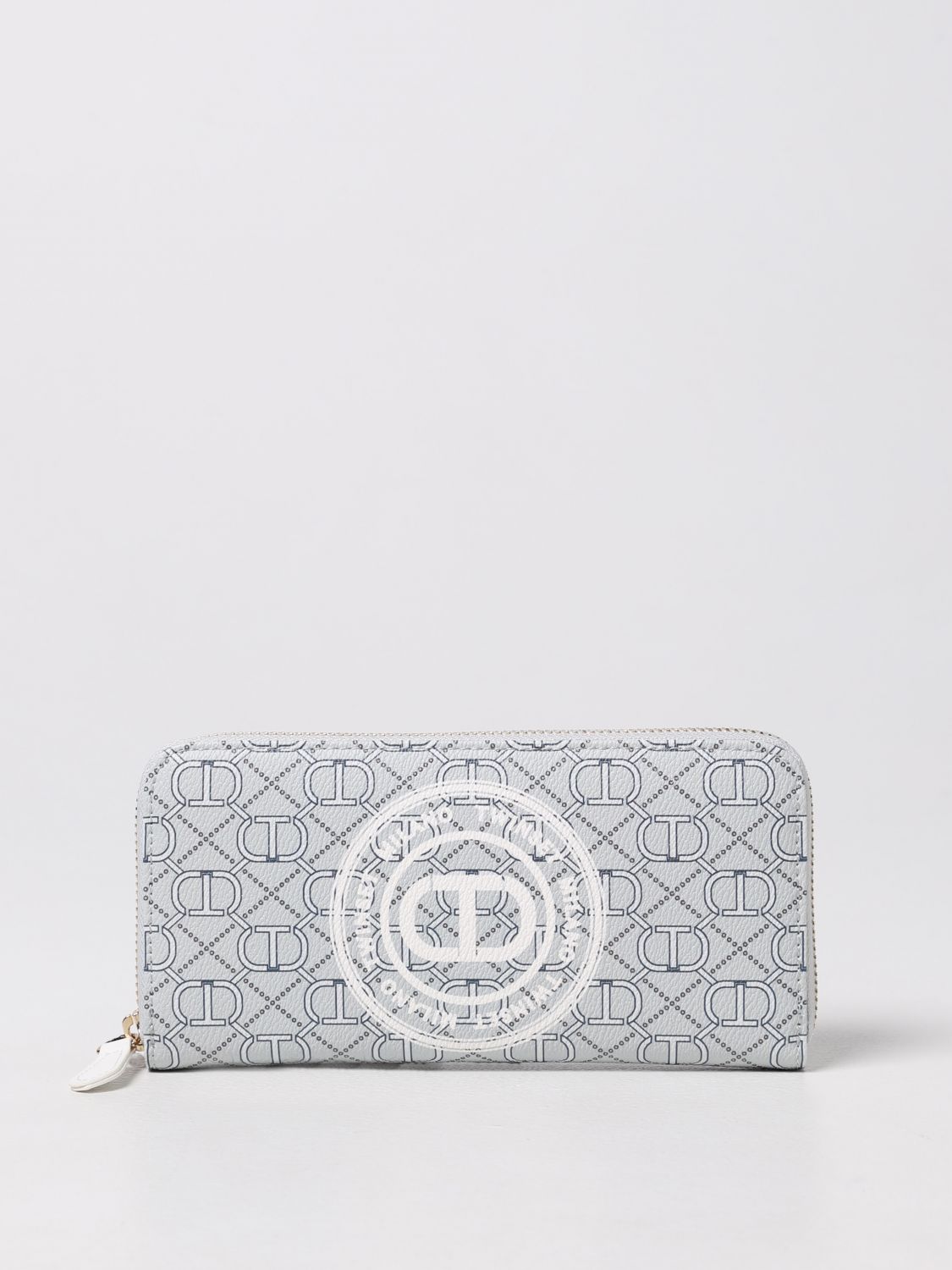 Wallet Twinset: Continental Twinset wallet in printed synthetic leather gnawed blue 1