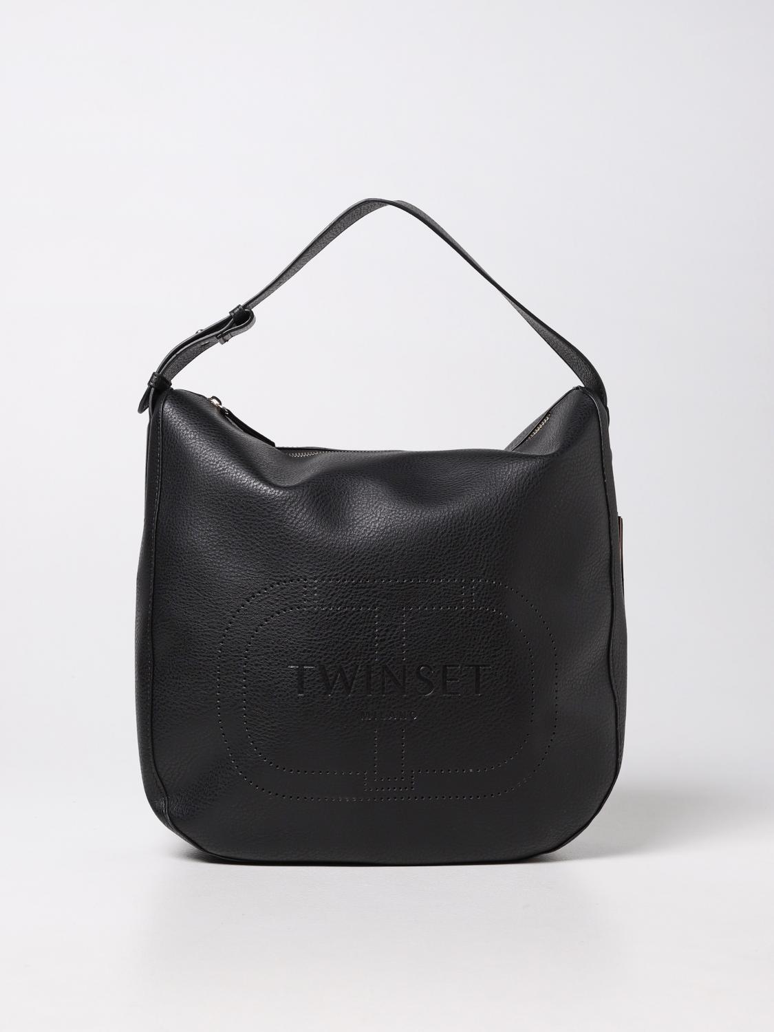 TWINSET: bag in synthetic leather - Black | Twinset shoulder bag ...