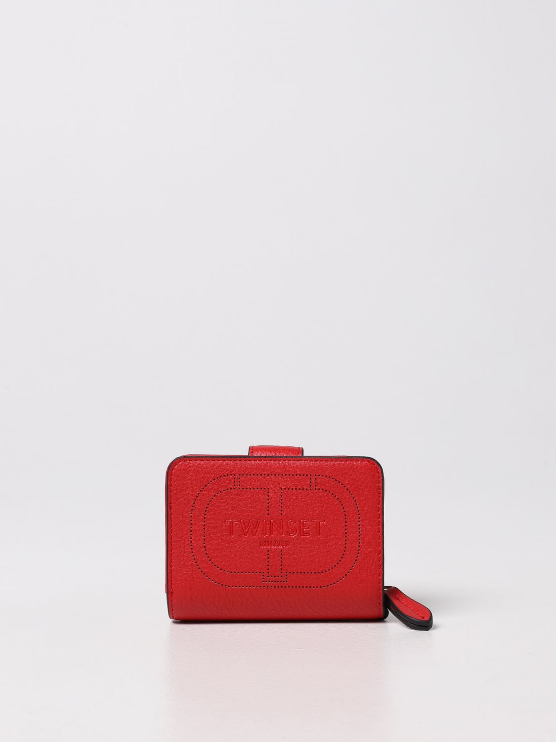 Wallet Twinset: Twinset wallet in grained synthetic leather red 1