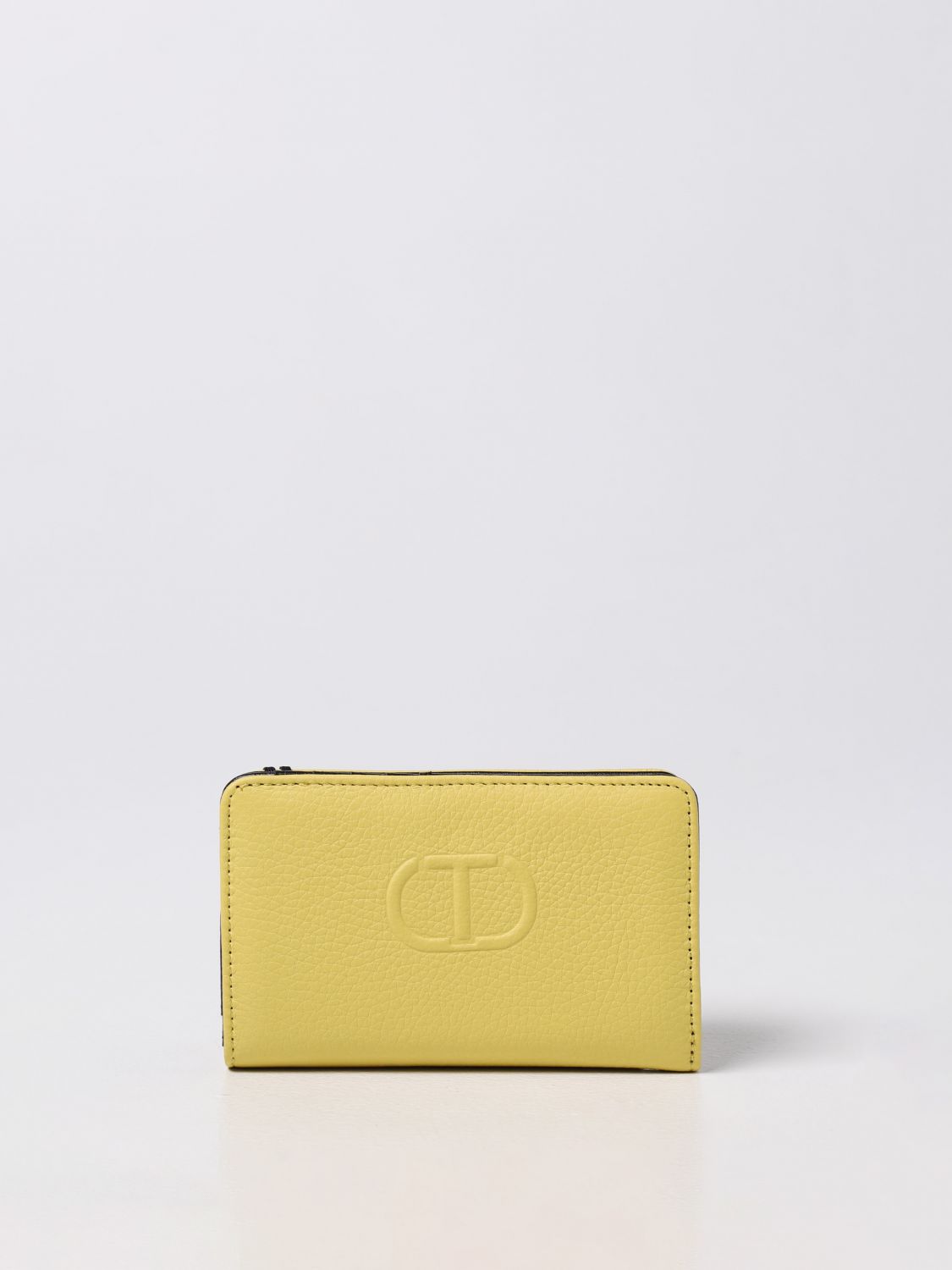 Wallet Twinset: Twinset wallet in grained synthetic leather yellow 1