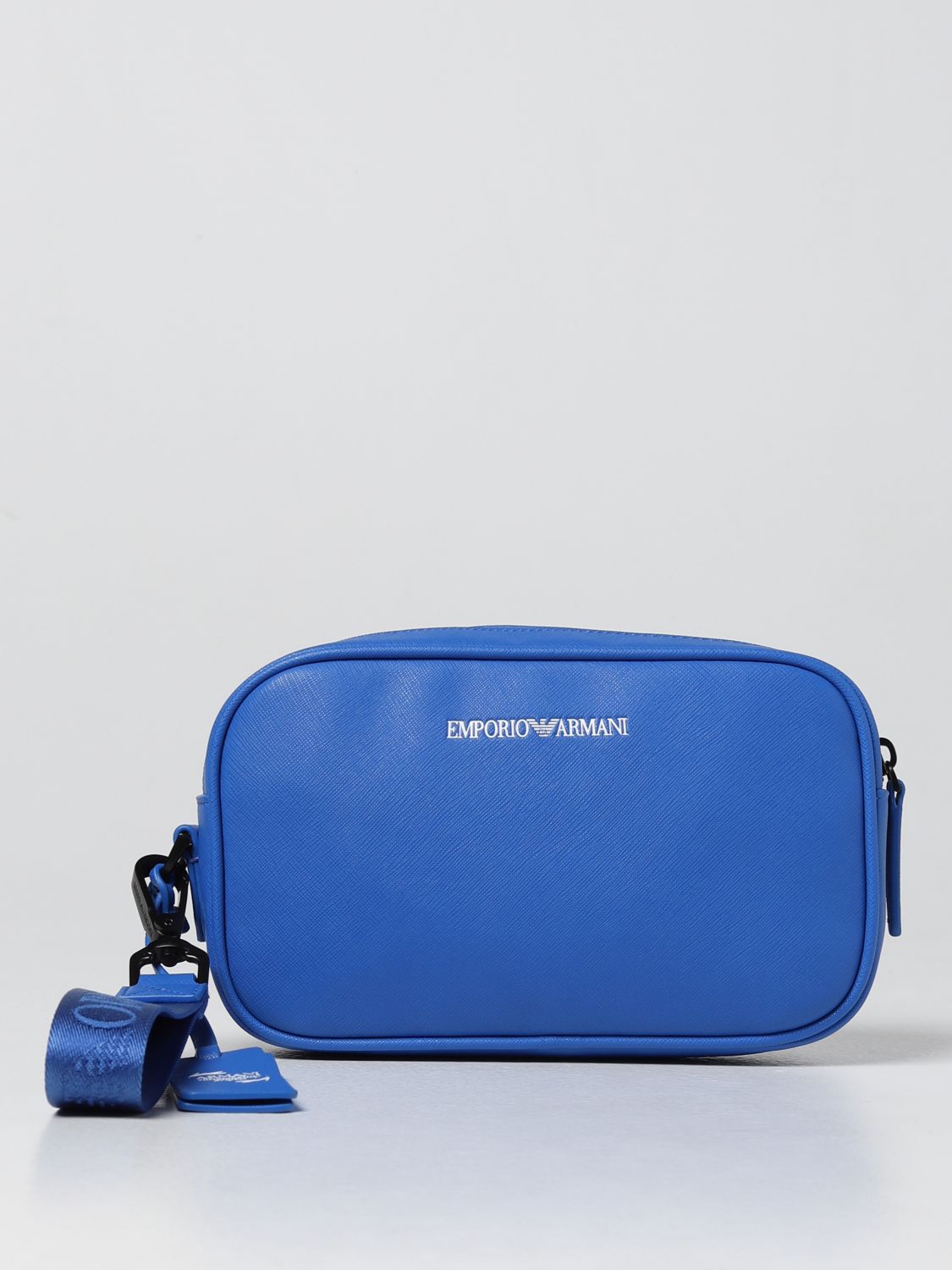 Emporio Armani Outlet: bag in micro-grain synthetic leather - Blue