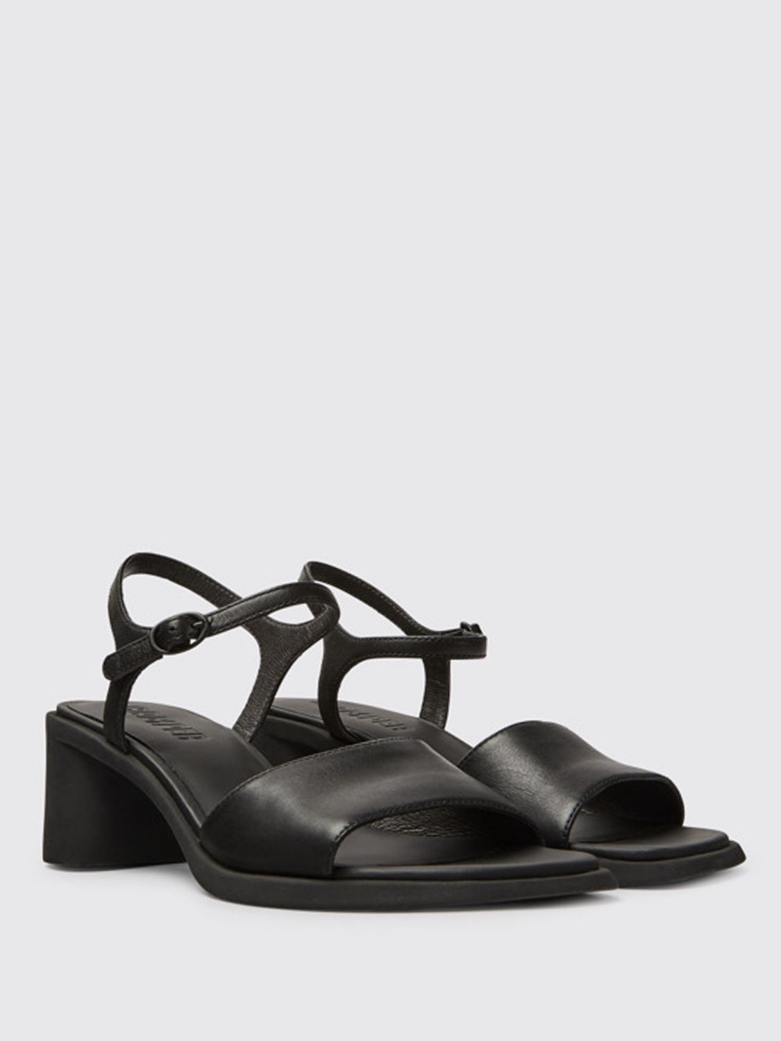 CAMPER: Meda sandals in calfskin - Black | Camper heeled sandals ...