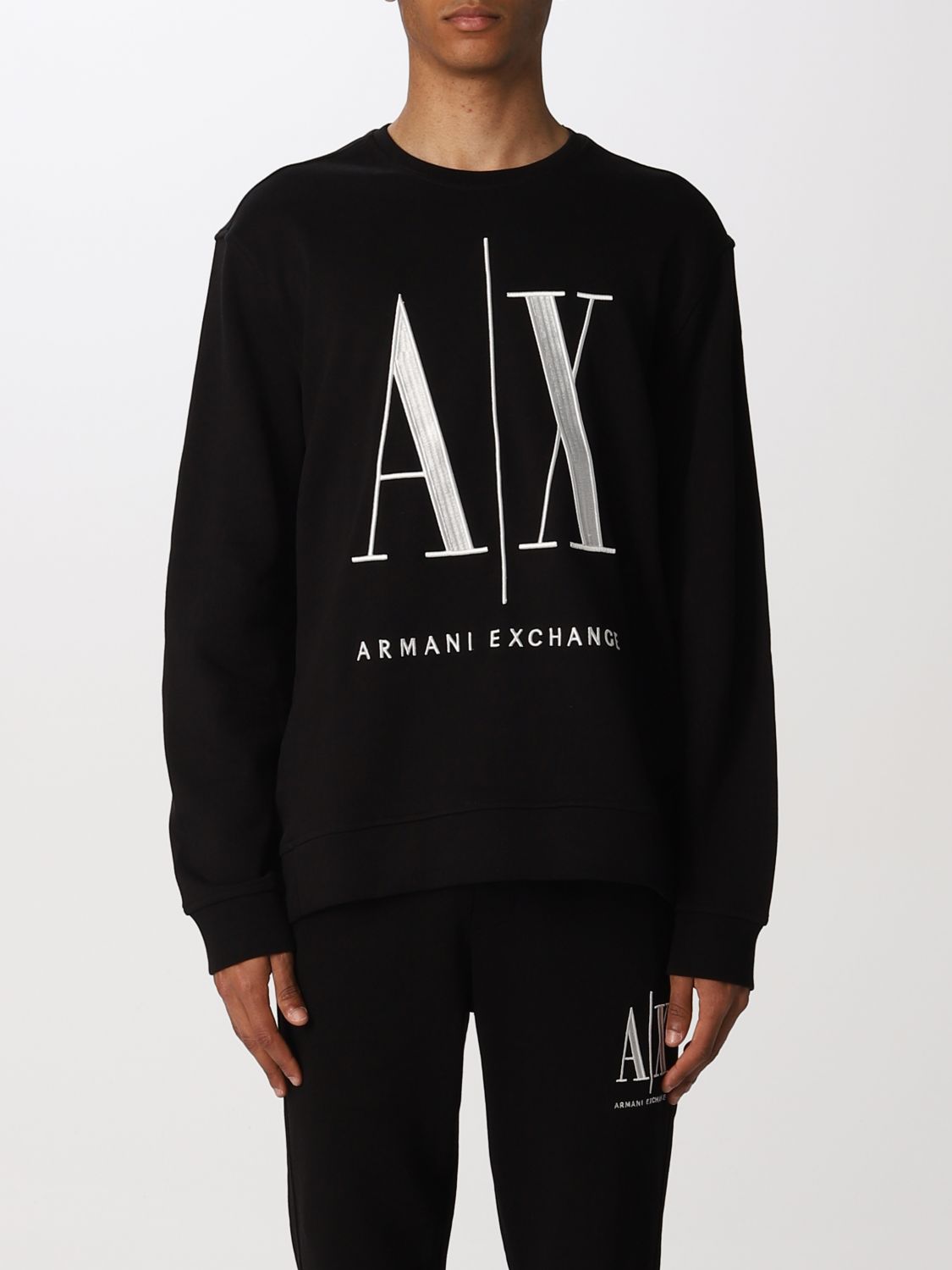 armani exchange cotton jumper with logo