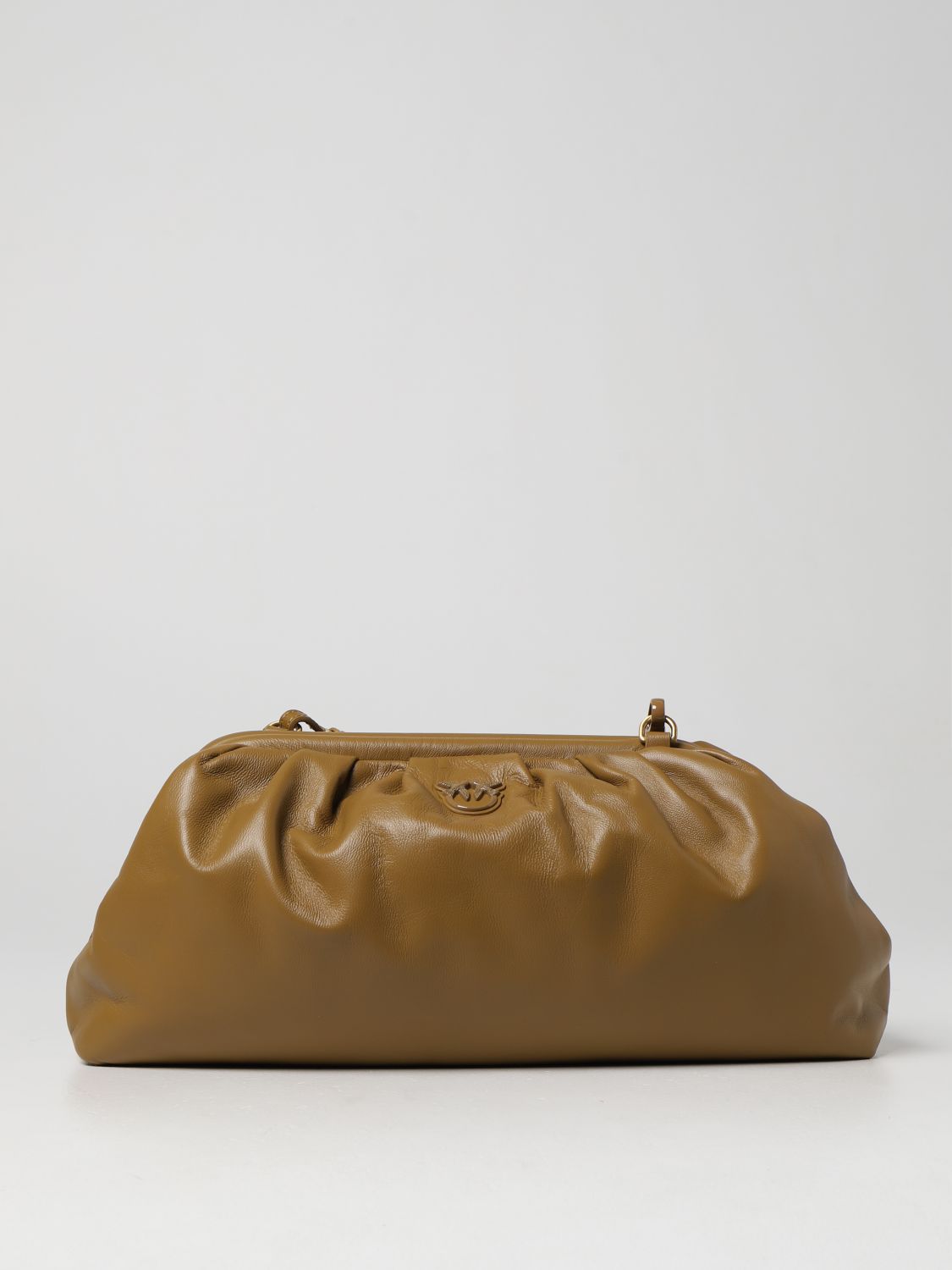 Clutch Pinko: Pinko maxi chain pouch in nappa leather mud 1