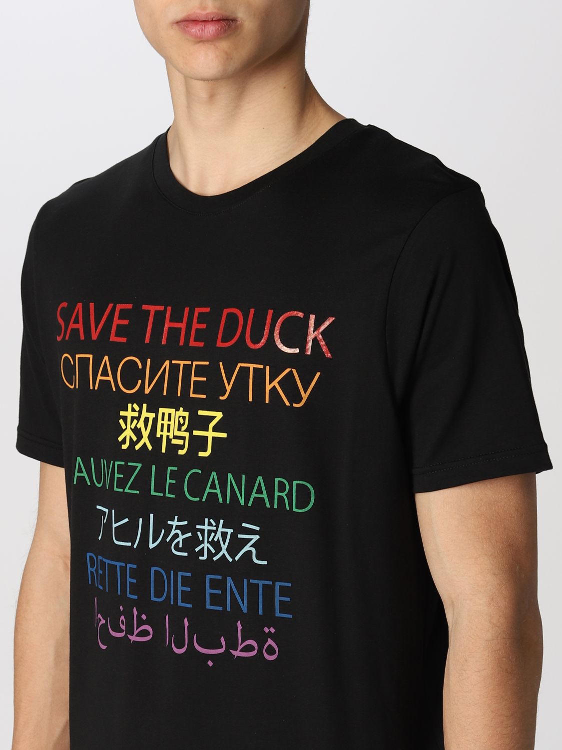 T恤 Save The Duck: T恤 男士 Save The Duck 黑色 3