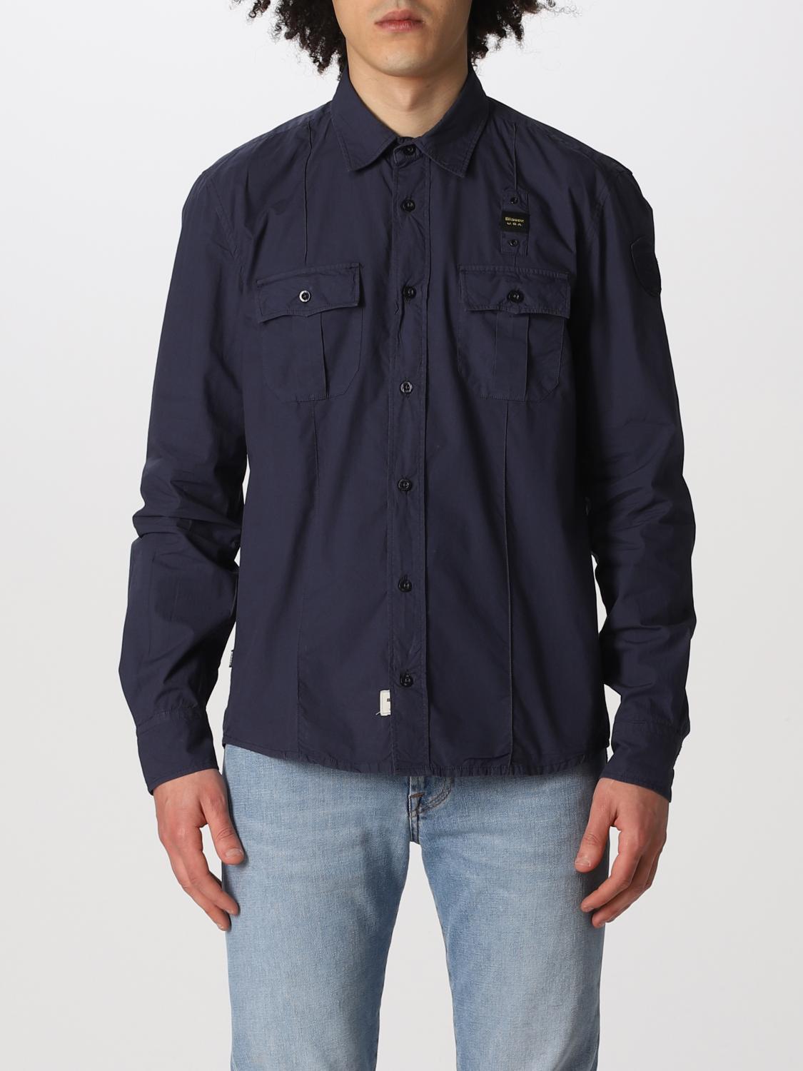 BLAUER: Camicia uomo - Blue | Camicia Blauer 22SBLUS01318005994 GIGLIO.COM