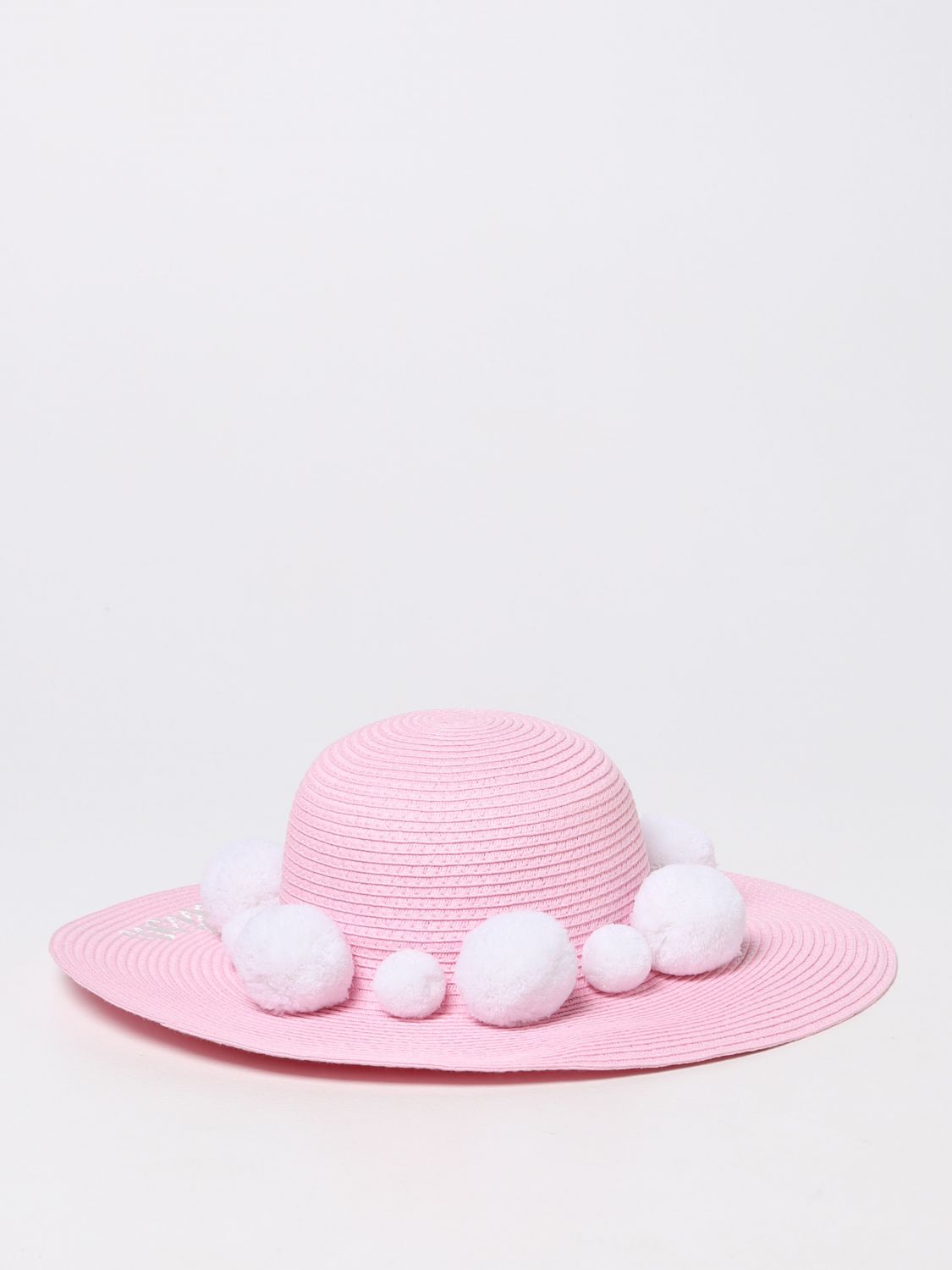 Cappello bimba Monnalisa: Cappello di paglia Monnalisa a tesa larga rosa 2