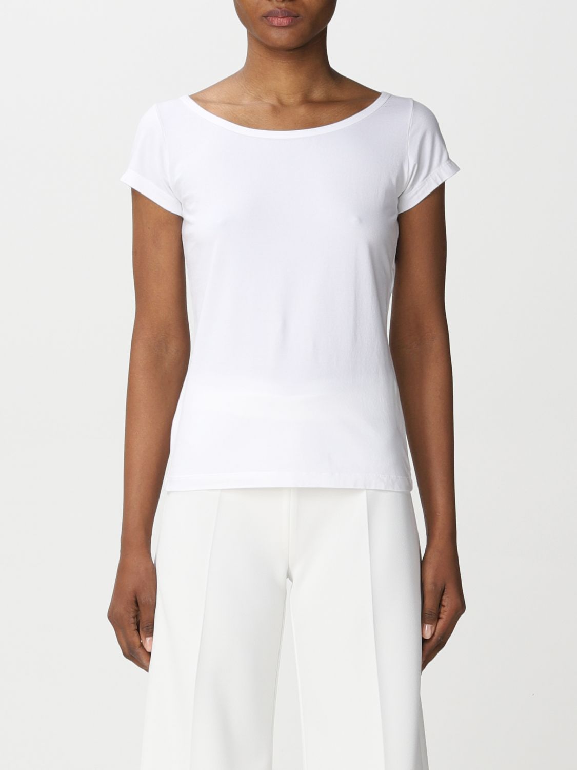 Aspesi T-shirt In Stretch Cotton Jersey In White