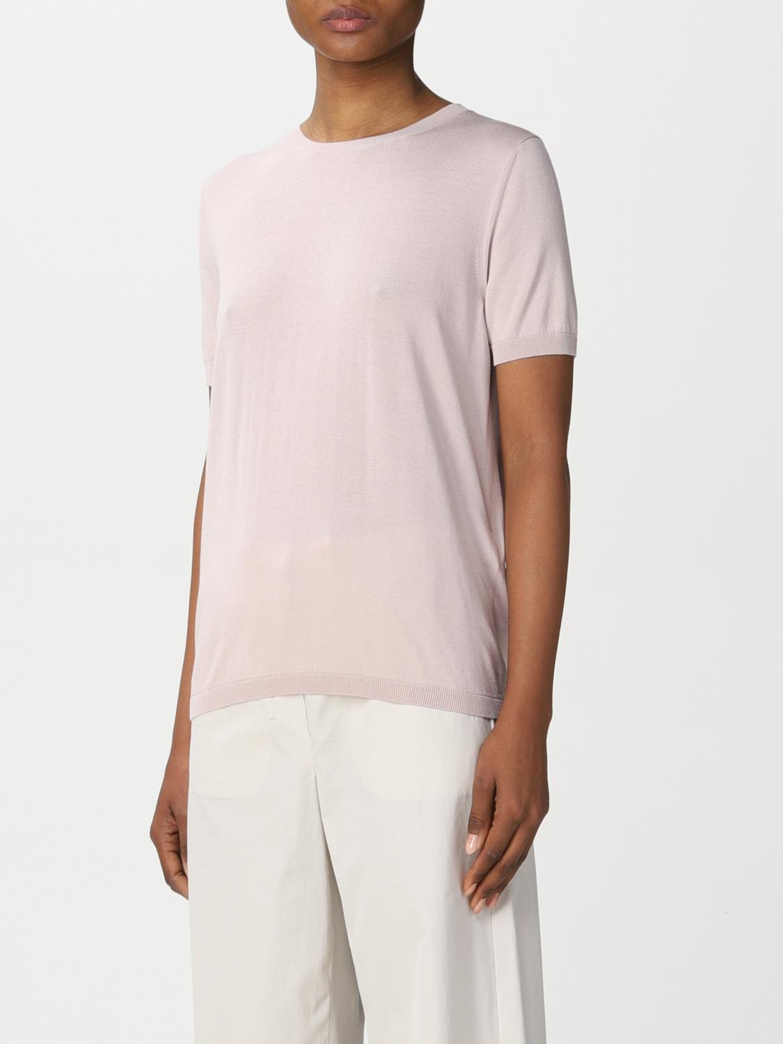 MAX MARA: basic knit t-shirt - Blush 
