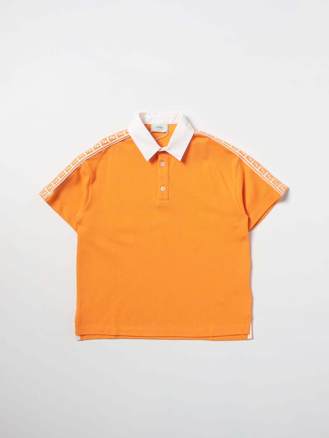 FENDI: polo shirt for boys - Orange | Fendi polo shirt JMI336AVP online ...