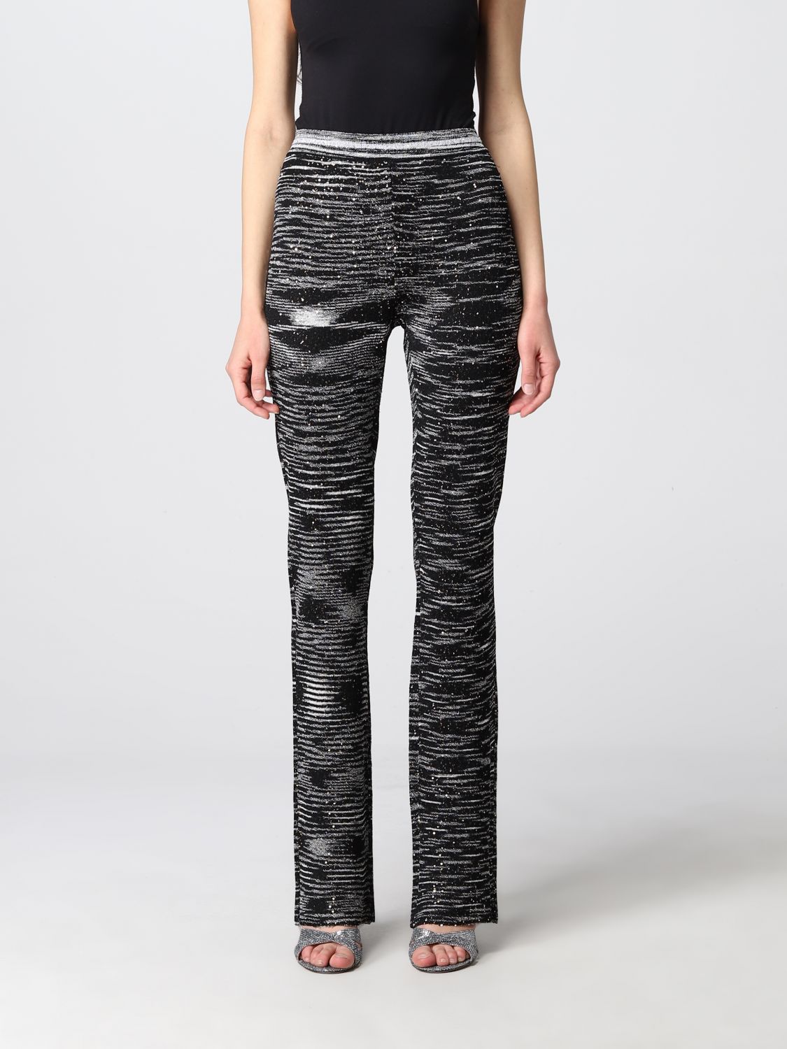 MISSONI: flare pants with sequins - Black | Missoni pants ...