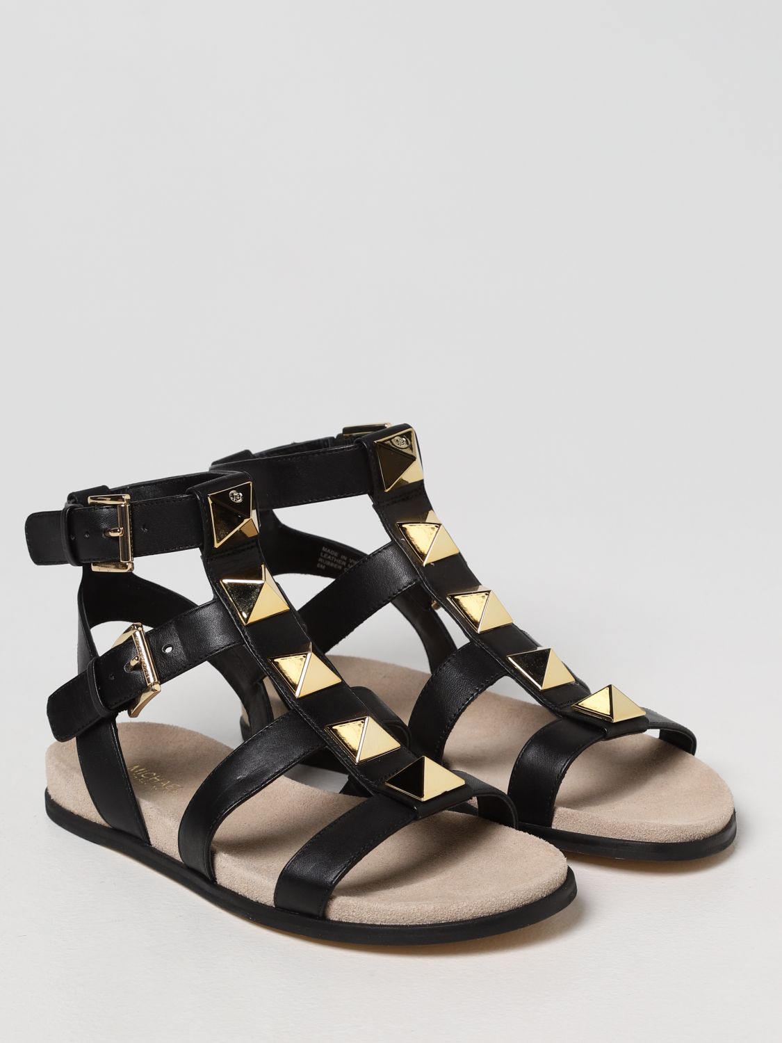 MICHAEL KORS: Wren Michael flat sandals with studs - Black | Michael Kors  flat sandals 40S2WRFA3L online on 