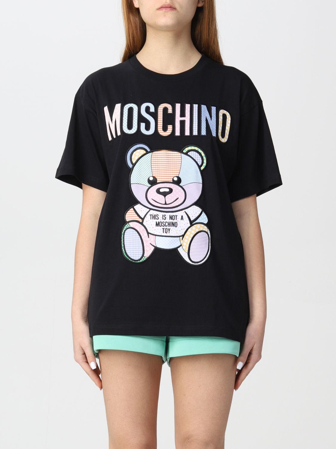 MOSCHINO COUTURE: Teddy Bear cotton t-shirt - Black | Moschino Couture ...