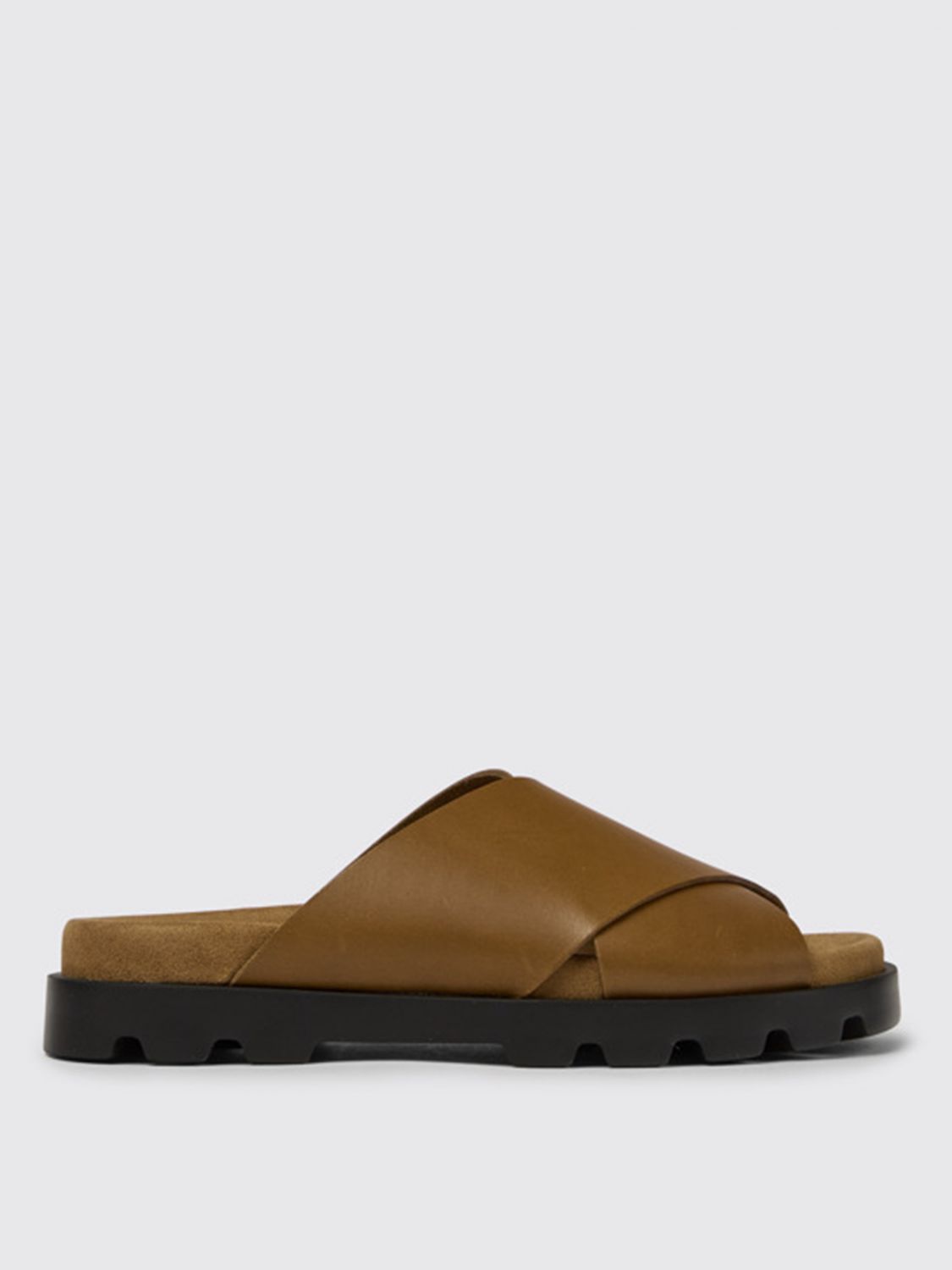 Camper Outlet: Brutus sandals in calfskin - Brown | Camper flat sandals ...