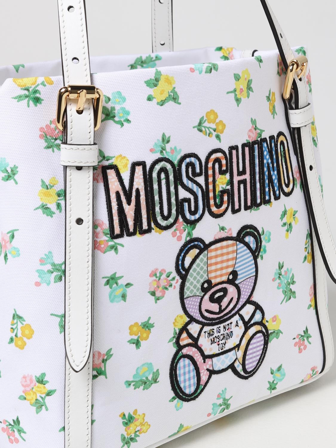 MOSCHINO COUTURE Borsa in tela con Teddy Bianco Borse Tote