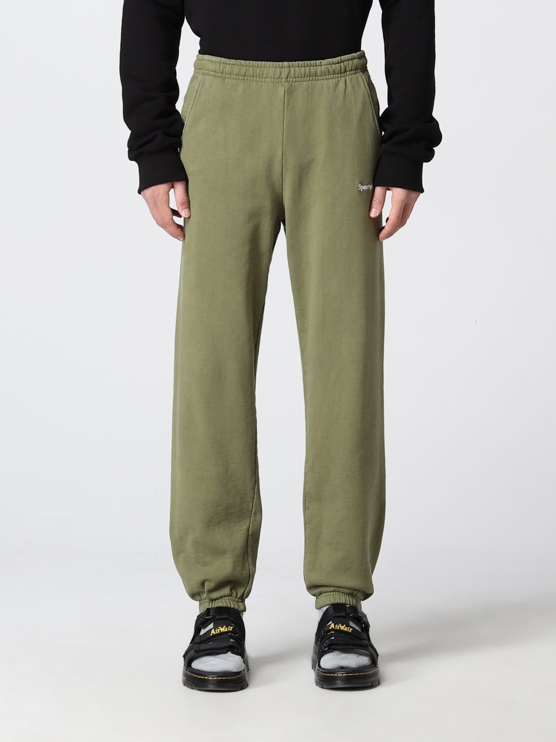 SPORTY & RICH: pants for man - Olive | Sporty & Rich pants SW311 online ...