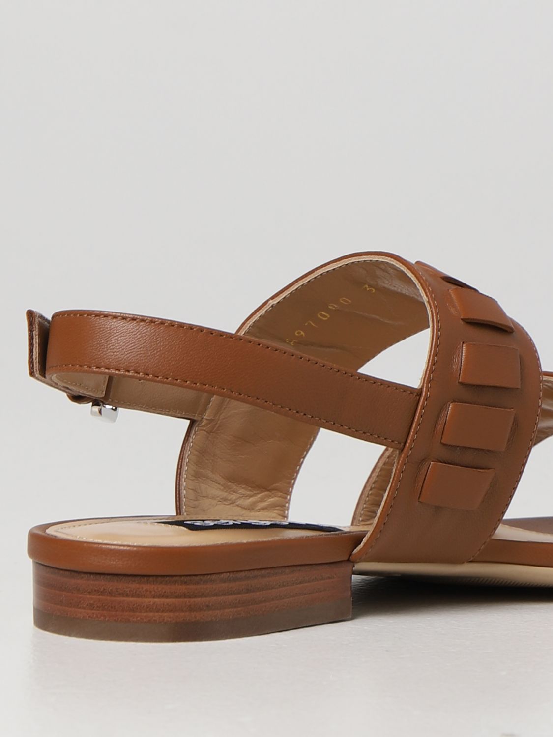 Flat sandals Sergio Rossi: Sergio Rossi Tiedup nappa leather sandals leather 3