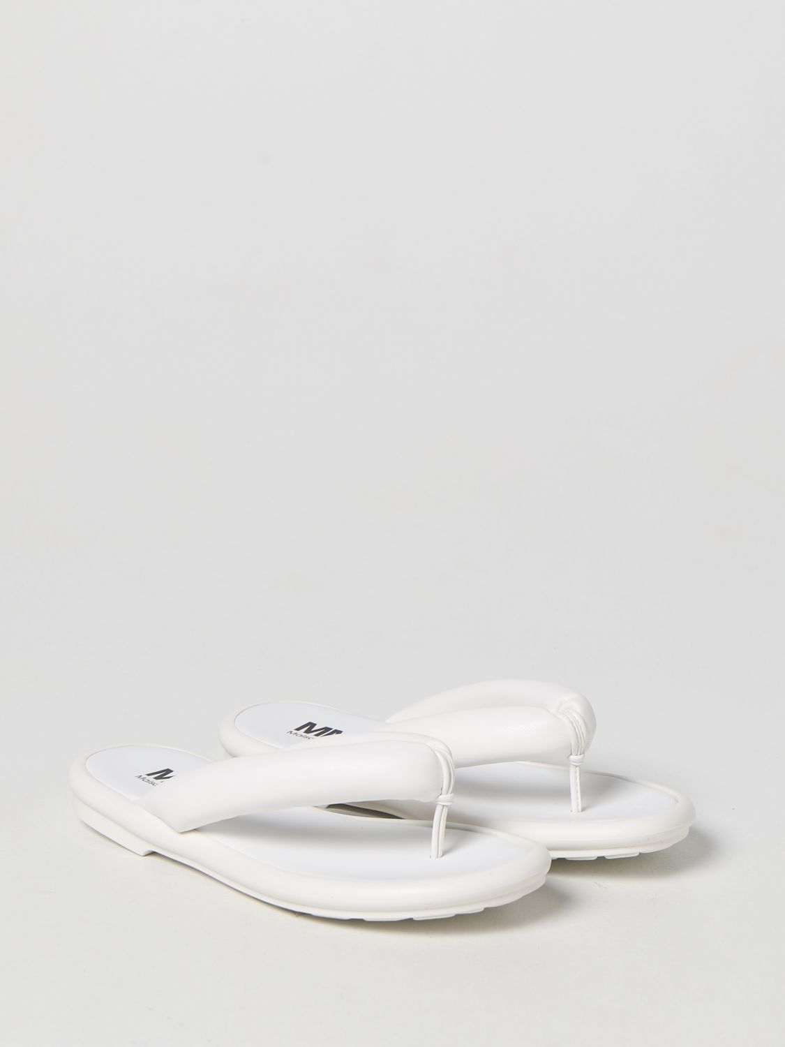 Shoes Mm6 Maison Margiela: Mm6 Maison Margiela thong sandals in synthetic nappa leather white 2