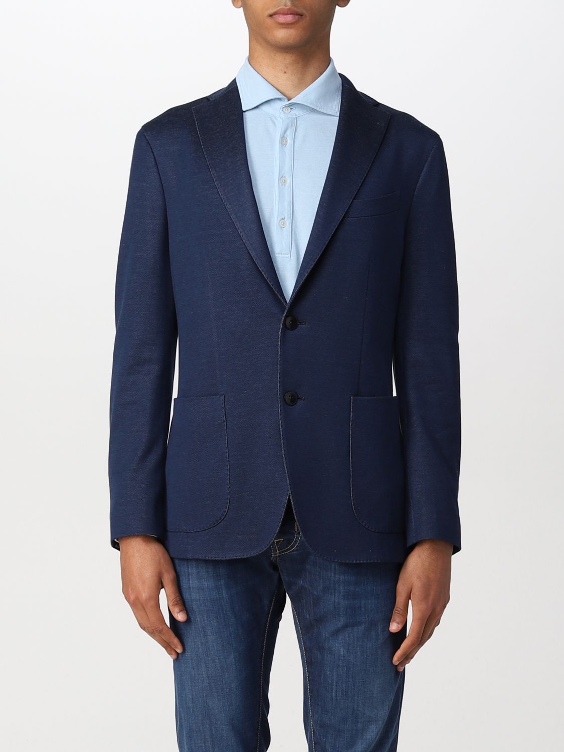 BOGLIOLI: blazer for man - Blue | Boglioli blazer N1302EBLC028 online ...
