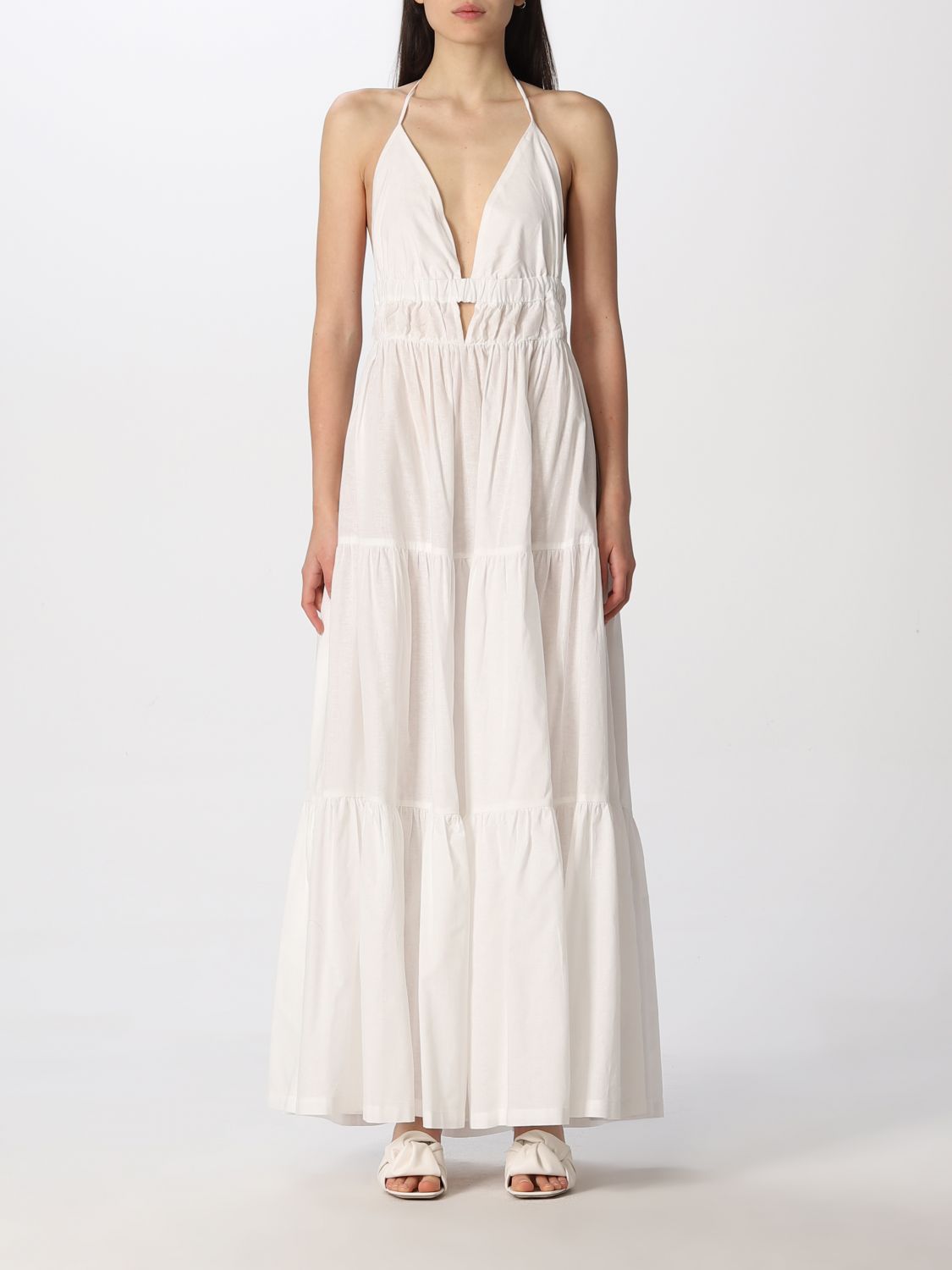 WEILI ZHENG: dress for woman - White | Weili Zheng dress SWZDL203 ...