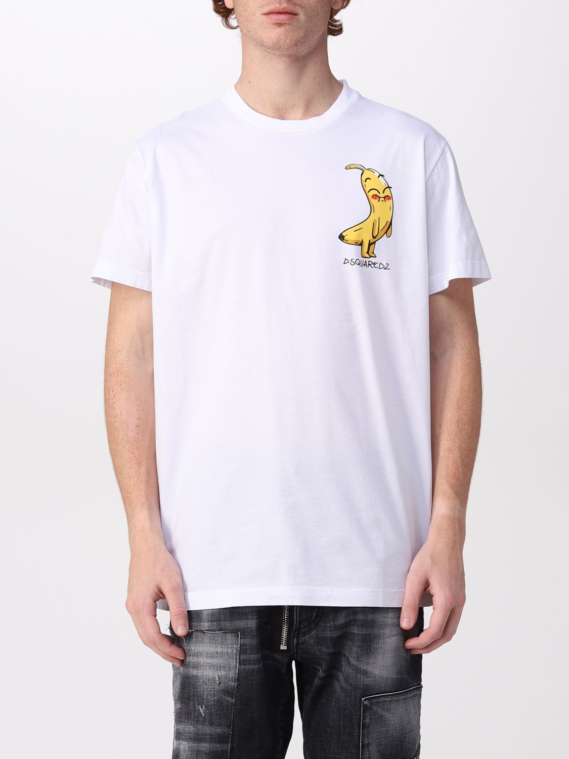 Dsquared2 Tshirt With Banana Print In White
