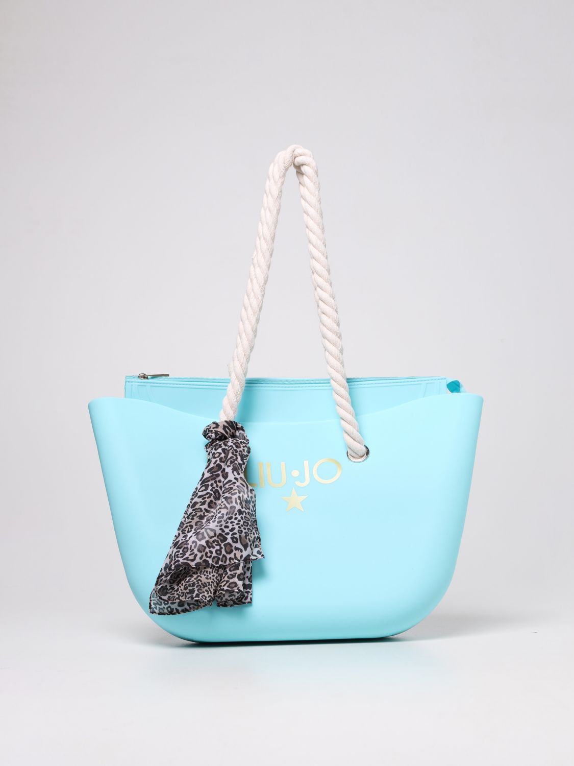 LIU JO: tote bag in rubber - Sky Blue | Liu Jo tote bags VA2152T0300 ...