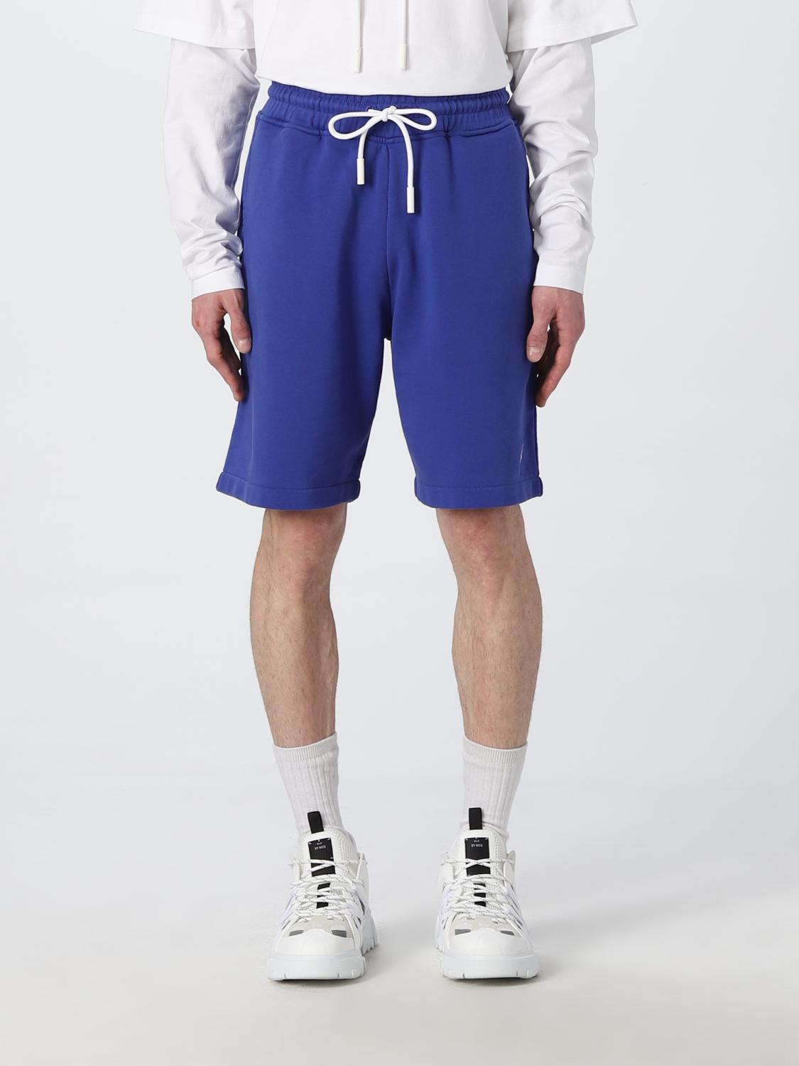 Marcelo Burlon County Of Milan Embroidered Cross Drawstring Track Shorts In Blue