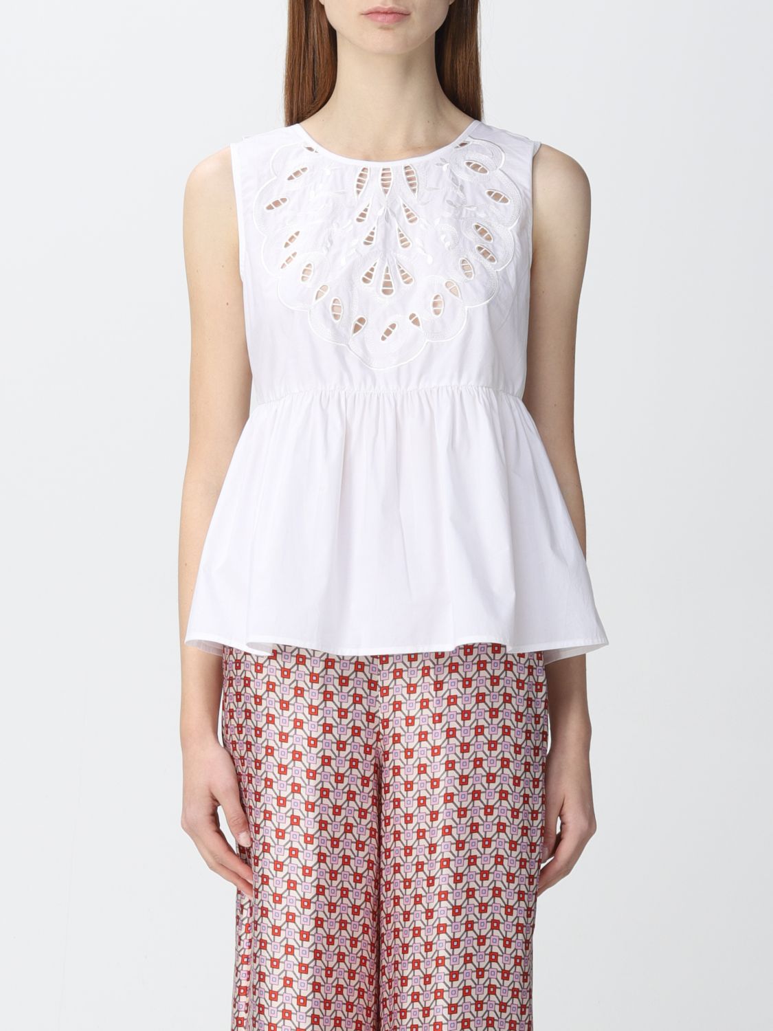 Liu •jo Top With Embroidery In White