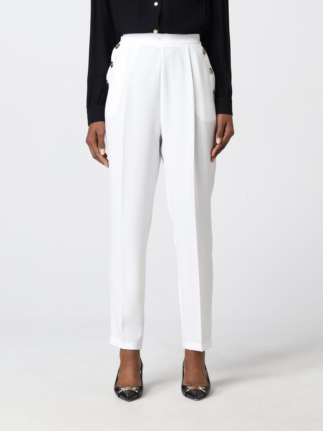 Elisabetta Franchi Trousers Women In Ivory | ModeSens