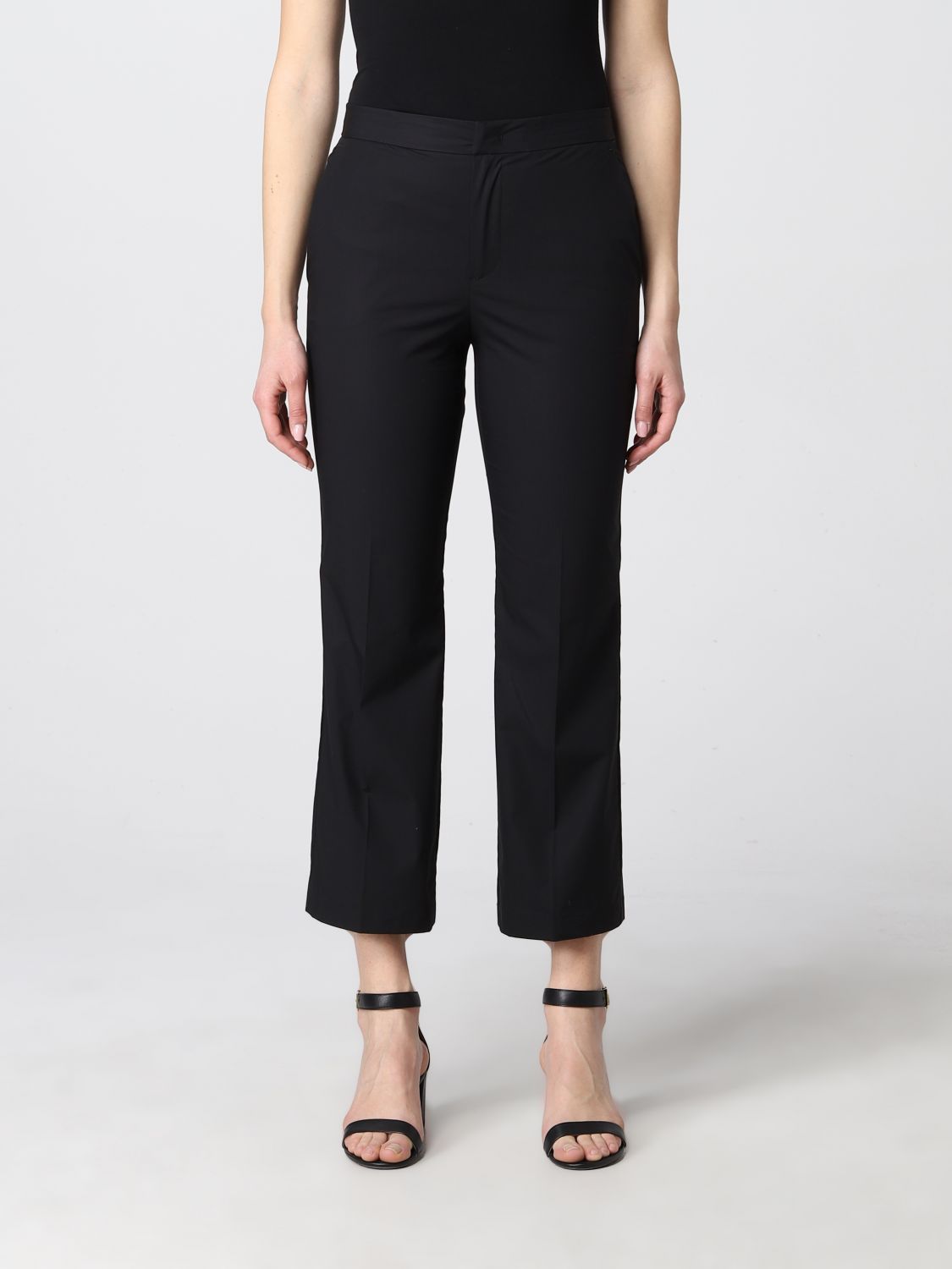 Pantalone Twinset: Pantalone cropped Twinset in cotone stretch nero 1