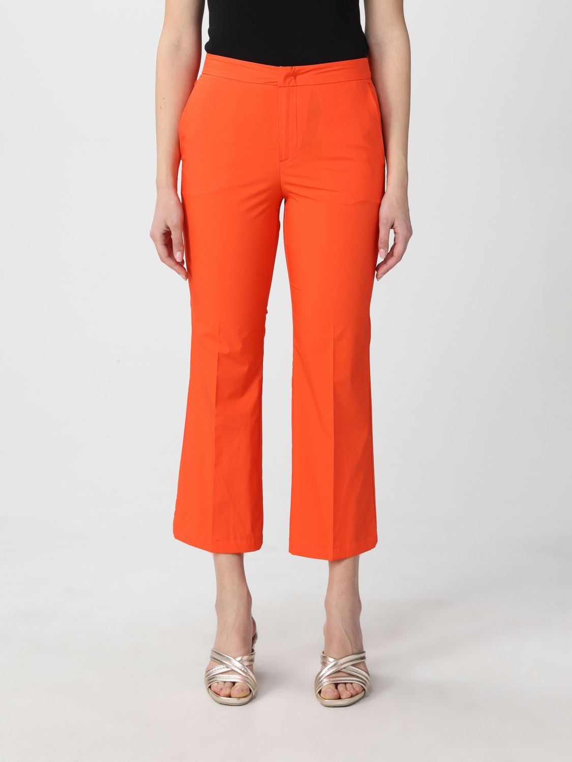 TWINSET CROPPED TROUSERS IN STRETCH COTTON,D01176014