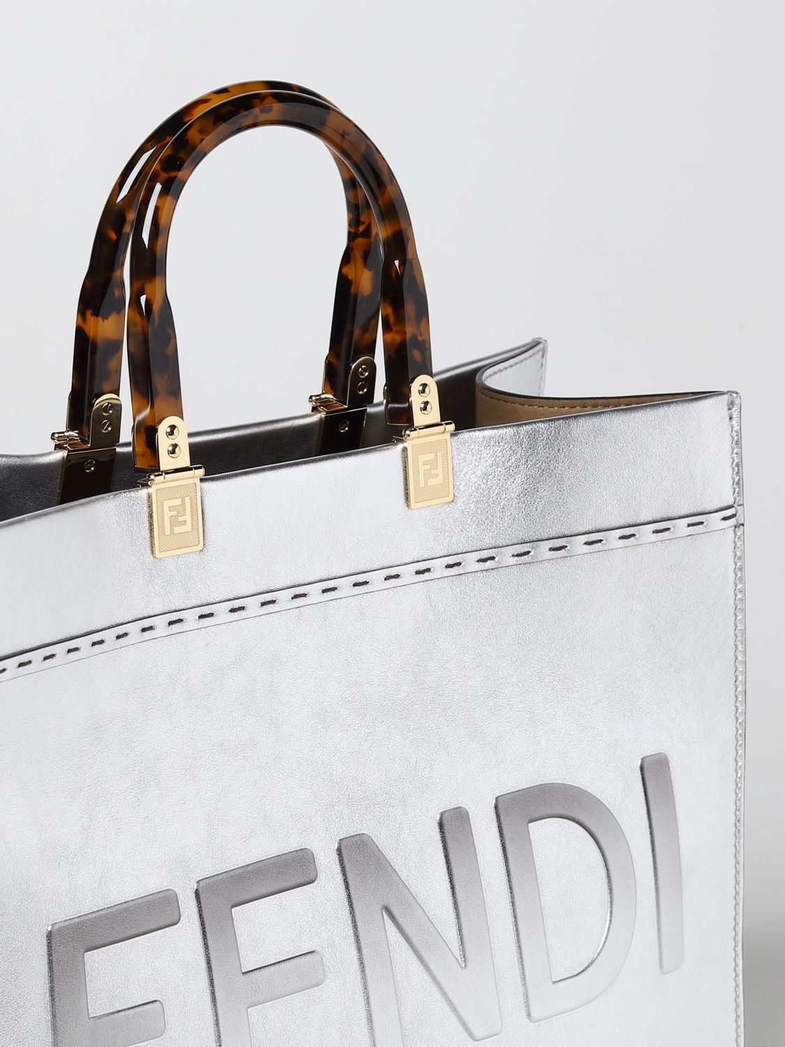 Сумка-тоут Fendi: Наплечная сумка Женское Fendi серебряный 4