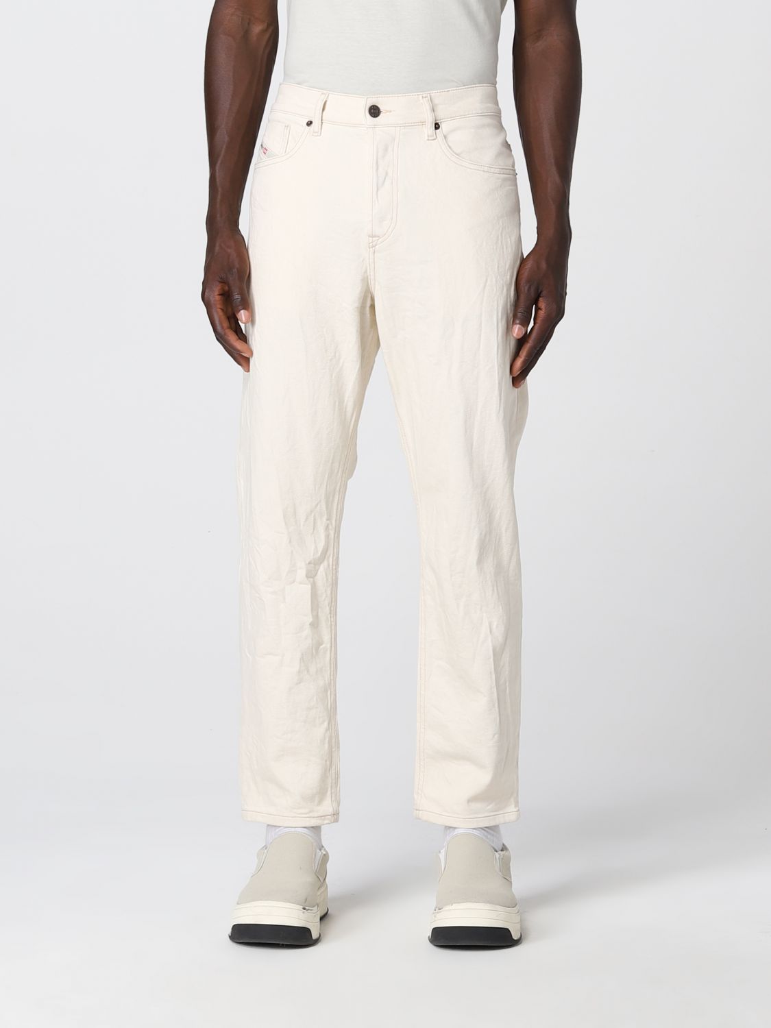 Diesel Pants In Cotton Denim In White | ModeSens