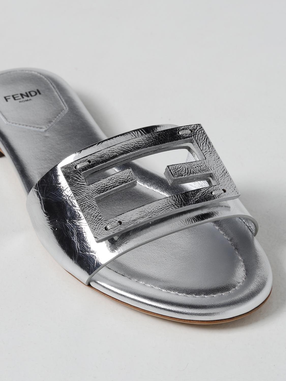 fendi silver sandals