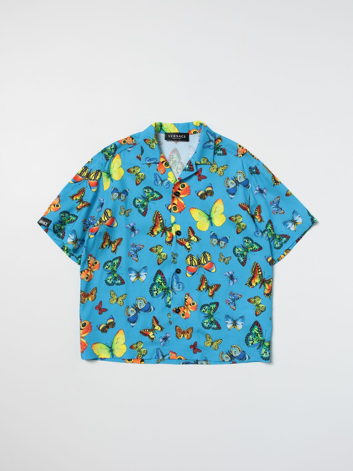 Shirt Young Versace: Young Versace shirt for boy gnawed blue 1