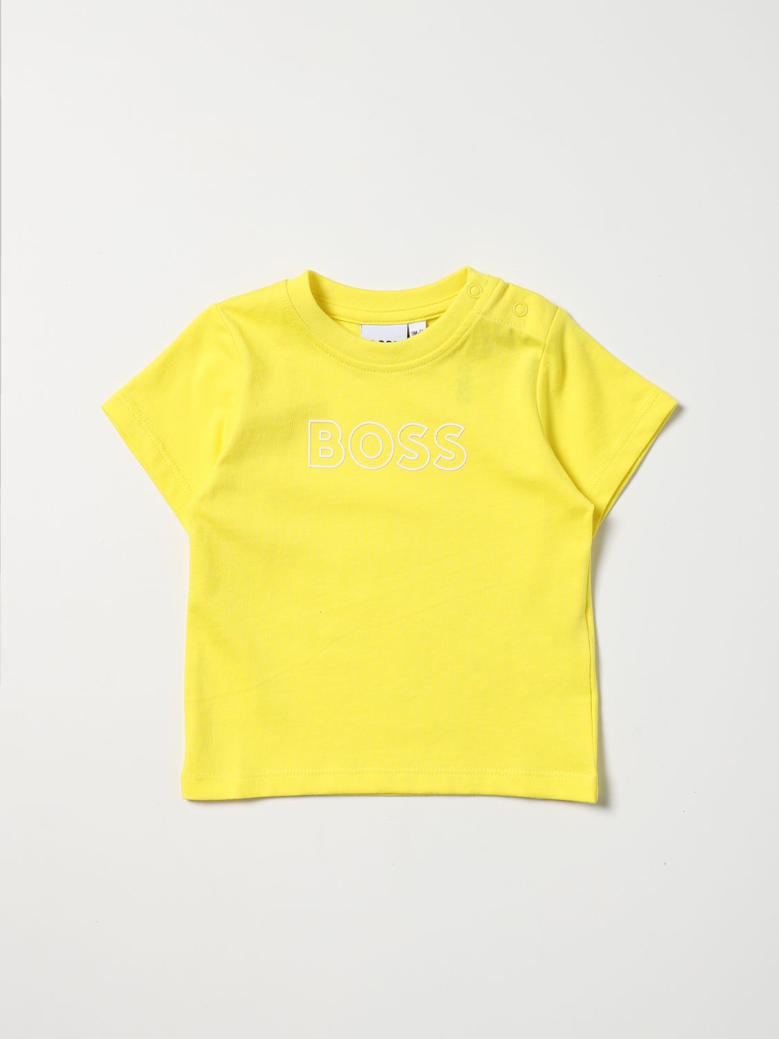 T-shirt Hugo Boss: T-shirt Hugo Boss con logo giallo 1