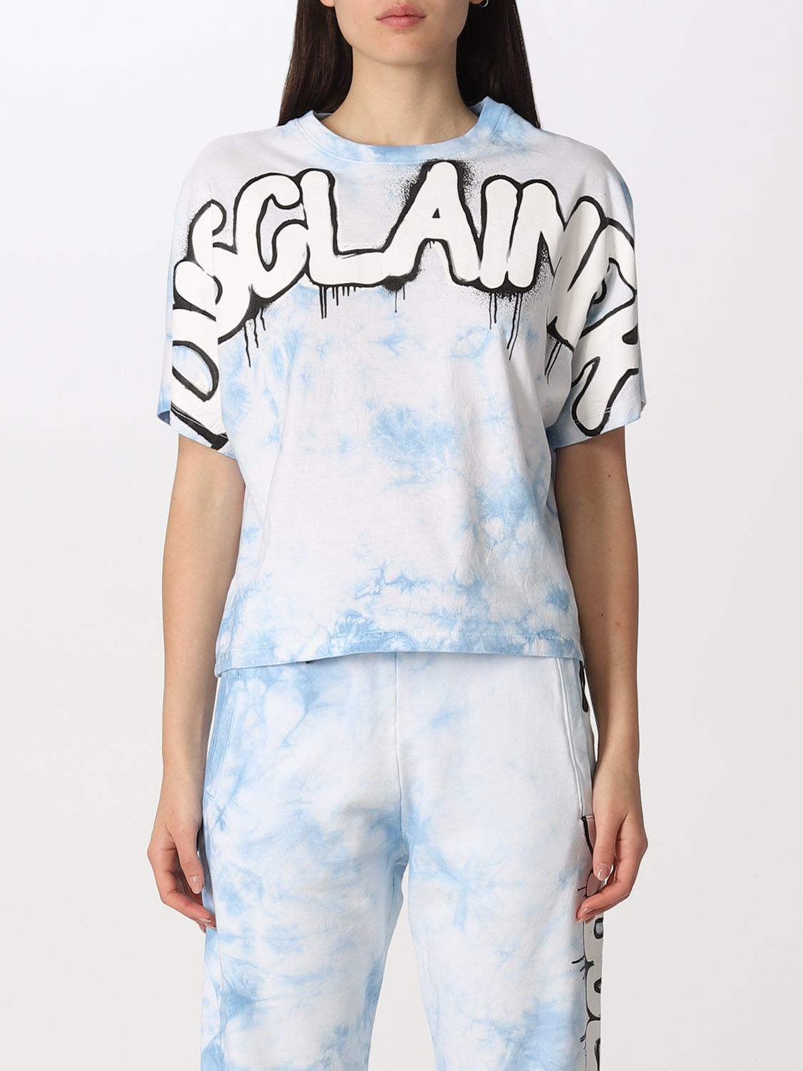 Disclaimer T-shirt In Tie Dye Cotton In Gnawed Blue