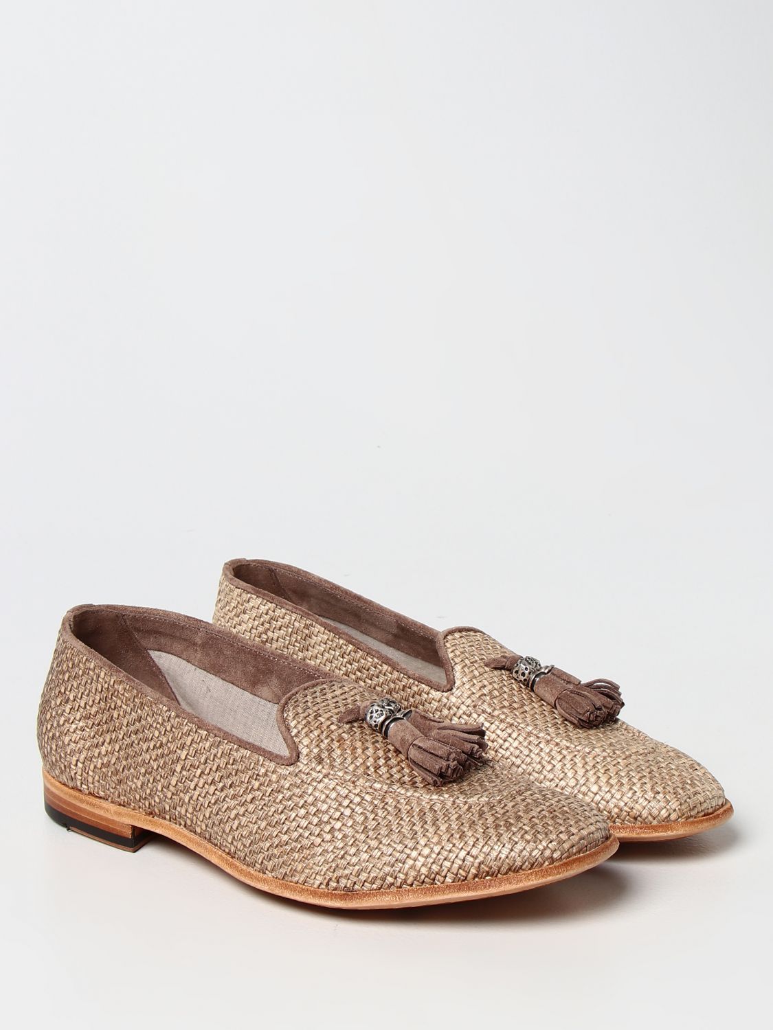 Loafers Eleventy: Eleventy moccasin in woven canvas and suede sand 2