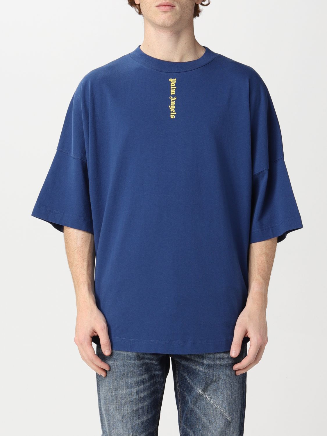 Palm Angels Blue Monogram Denim Shirt