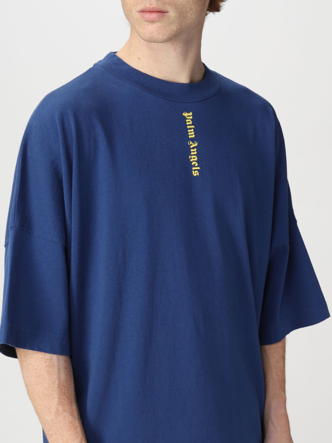 Palm Angels PMAA002S21JER002 CLASSIC LOGO OVER T-shirt Blue