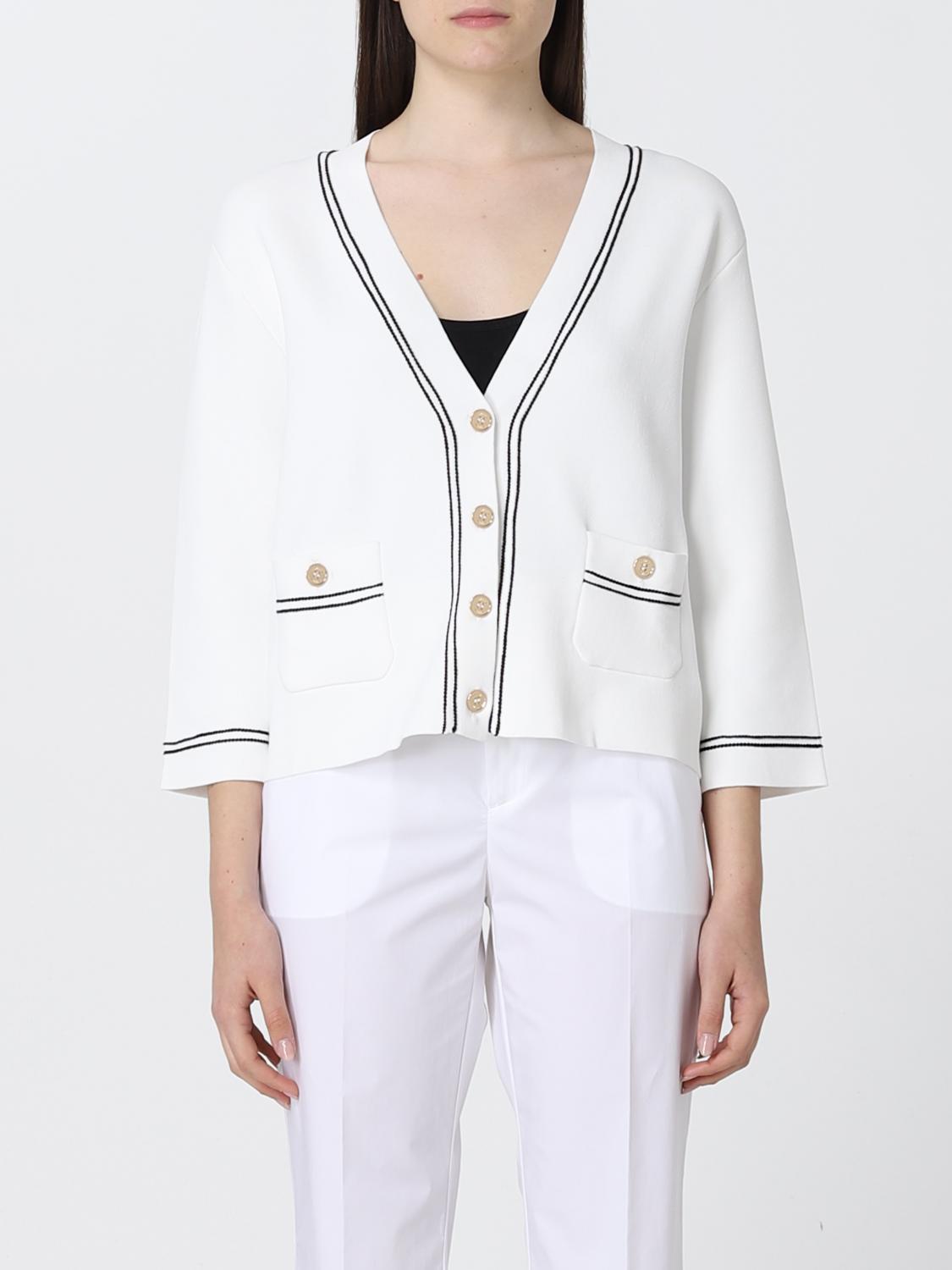 white knitted cropped cardigan
