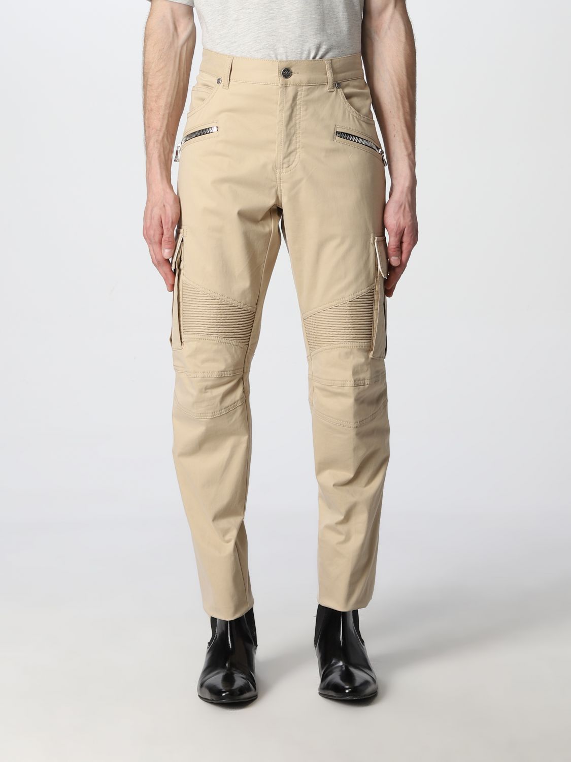 opføre sig landdistrikterne tempo BALMAIN: cotton pants - Beige | Balmain pants XH1MH015CB88 online on  GIGLIO.COM