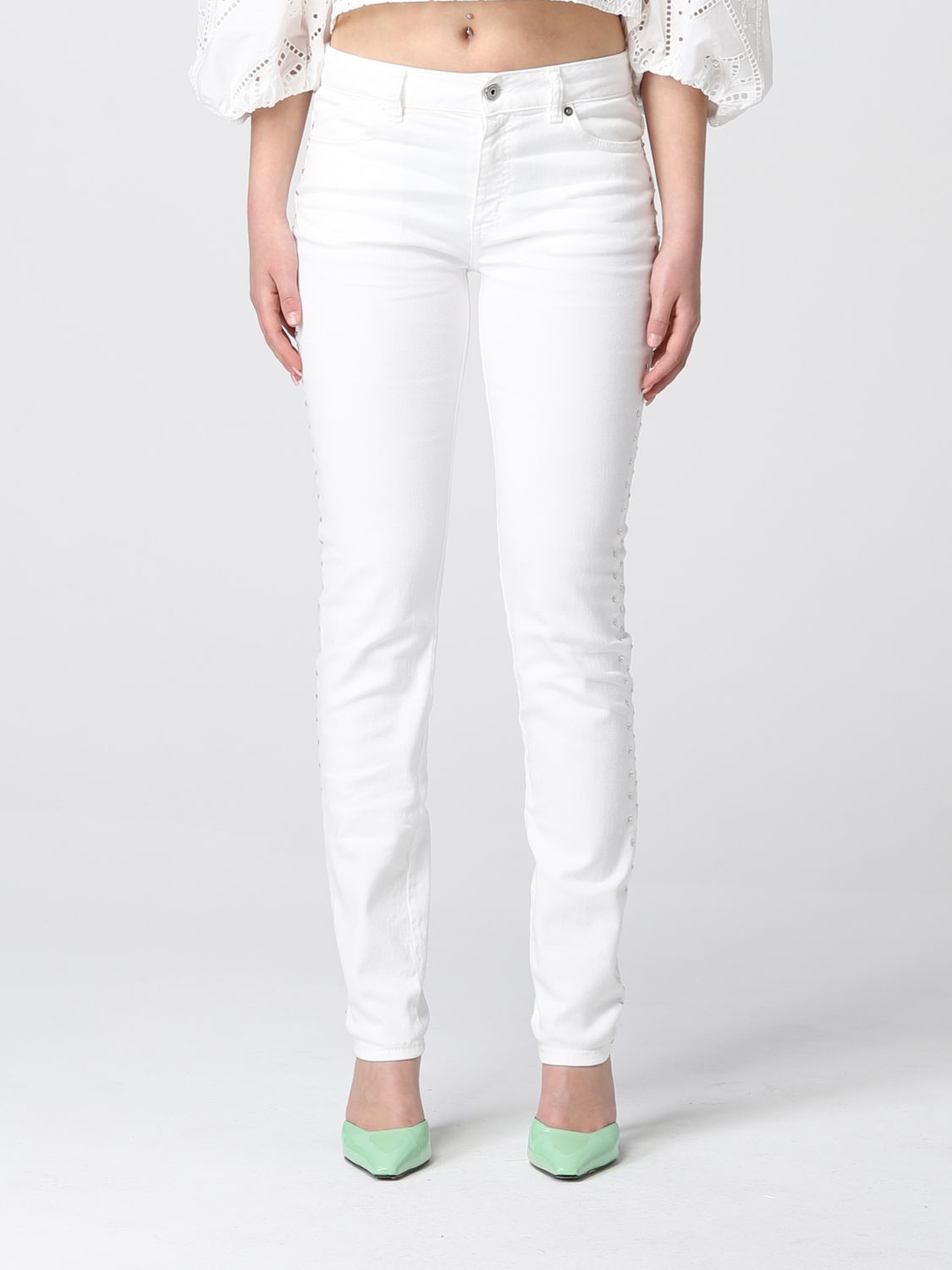 Jeans Just Cavalli: Jeans Just Cavalli in denim con strass bianco 1