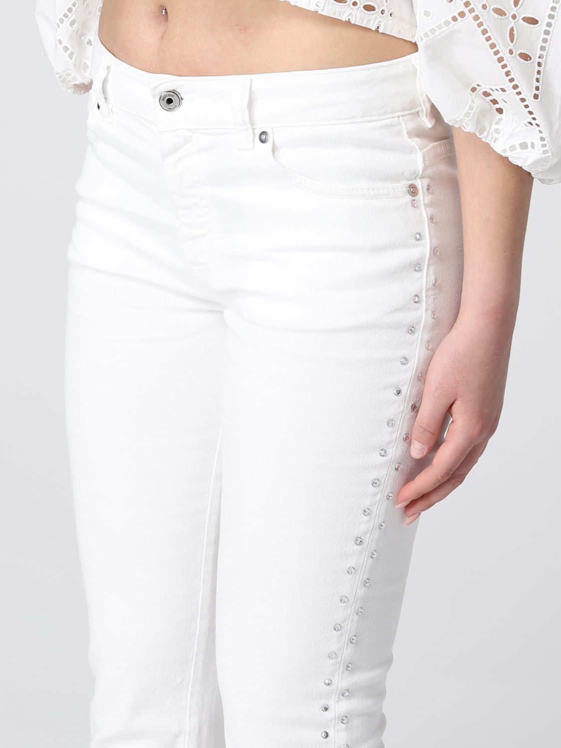 Jeans Just Cavalli: Jeans Just Cavalli in denim con strass bianco 3
